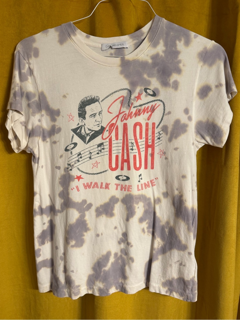 DAYDREAMER Johnny Cash Gray Tie-Dye Cotton T-shirt Women’s Size M - Picture 4 of 5